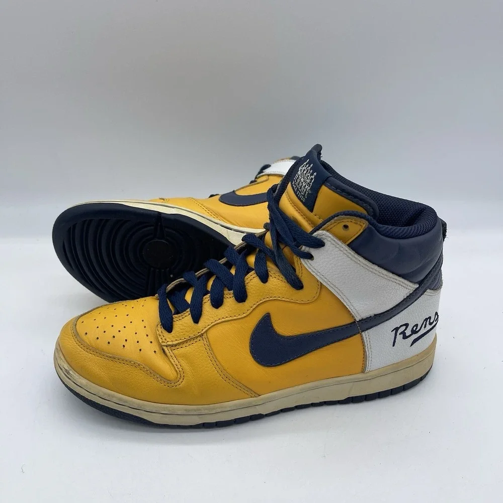 Nike Dunk High Gold Men's Size‎ 7.5 Sneakers 309432-741 Harlem Rens Black Fives
